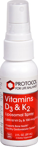 Protocol For Life Balance Vitamins D3 K2 Liposomal Spray 2 Fl Oz