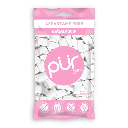 Pur Gum Aspartame Free Gum Bubble Gum -- 55 Pieces