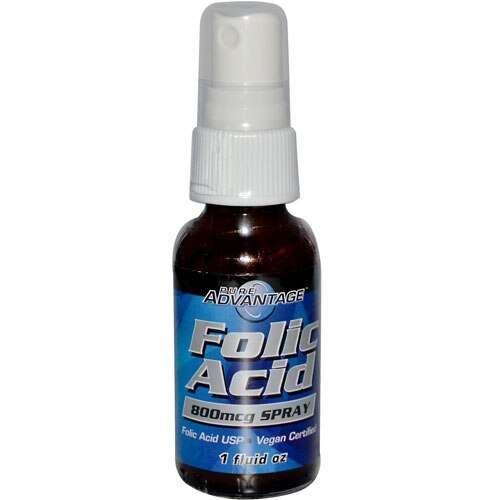 Pure Advantage Folic Acid -- 800 mcg - 1 fl oz