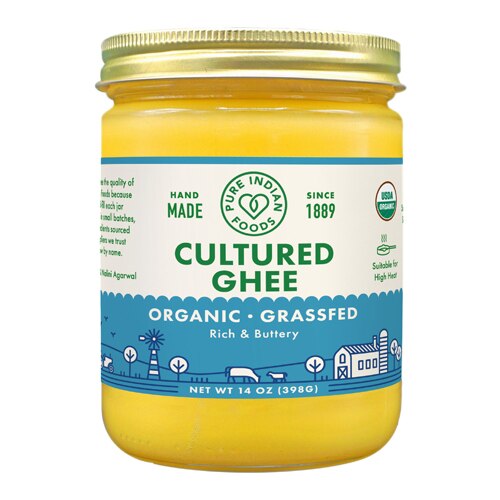Pure Indian Foods Grass-Fed &amp; Organic Cultured Ghee -- 14 oz