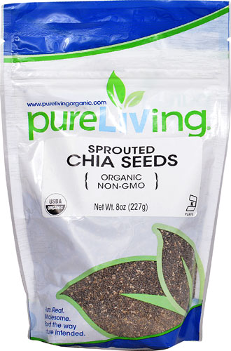 Pure Living Organic Sprouted Chia Seeds -- 8 oz