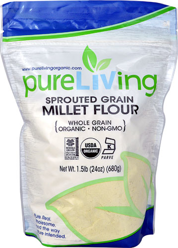 Pure Living Organic Sprouted Grain Millet Flour -- 1.5 lbs