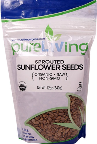 Pure Living Organic Sunflower Seeds Sprouted -- 12 oz