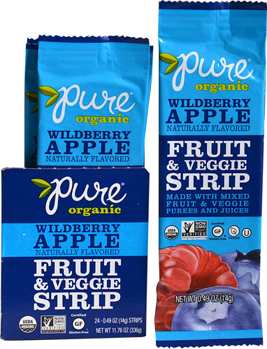 Pure Organic Fruit &amp; Veggie Strip Wildberry Apple -- 24 Strips