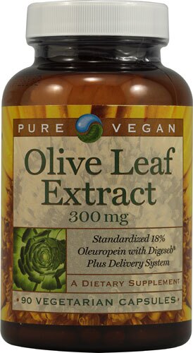Pure Vegan Olive Leaf Extract -- 300 mg - 90 Vegetarian Capsules