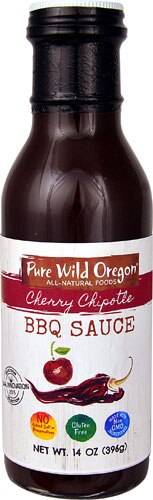 Pure Wild Oregon BBQ Sauce Gluten Free Cherry Chipotle -- 14 oz