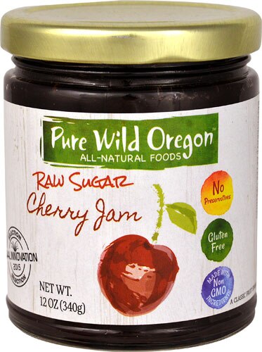 Pure Wild Oregon Raw Sugar Jam Gluten Free Cherry -- 12 oz