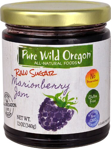 Pure Wild Oregon Raw Sugar Jam Gluten Free Marionberry -- 12 oz