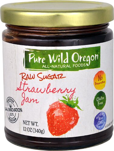 Pure Wild Oregon Raw Sugar Jam Gluten Free Strawberry -- 12 oz