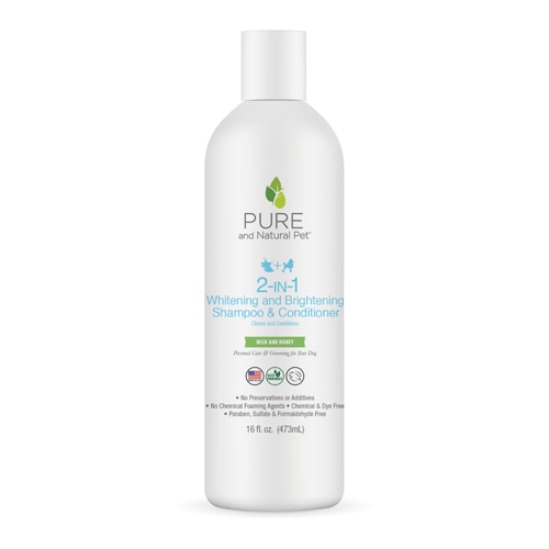 Pure and Natural Pet 2-In-1 Whitening & Brightening Dog Shampoo & Conditioner Milk & Honey