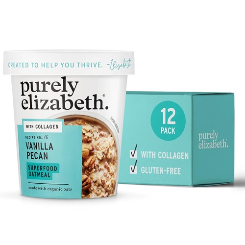 Purely Elizabeth Collagen Protein Oats Vanilla Pecan -- 2 oz Each / Pack of 12