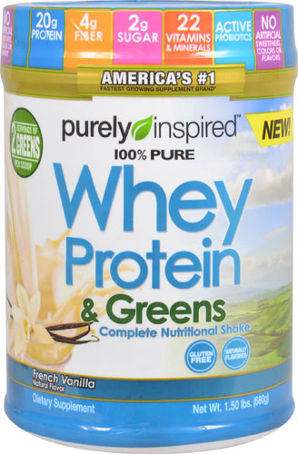 Purely Inspired 100% Pure Whey Protein &amp; Greens French Vanilla -- 1.5 lbs