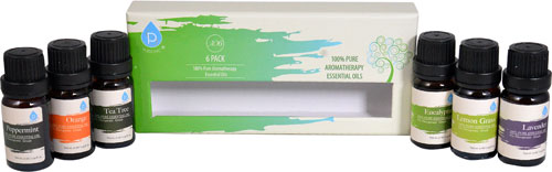 Pursonic 100% Pure Aromatherapy Essential Oils 6 Pack -- 0.34 fl oz Each / Pack of 6