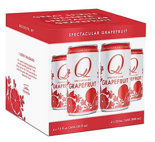 Q Grapefruit Water in Cans -- 4 Cans