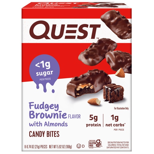 Quest Nutrition Quest Fudgey Brownie Candy Bites -- 8 Pack