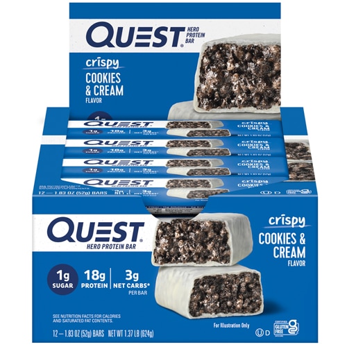 Quest Nutrition Quest Hero Protein Bars Cookies & Cream -- 12 Bars