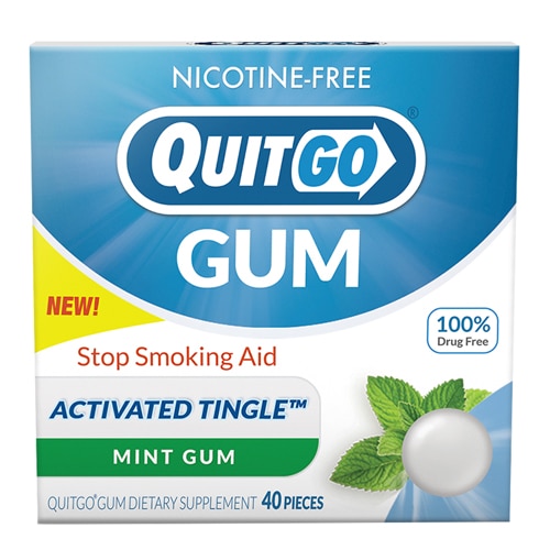 QuitGo Nicotine-Free Gum Mint -- 40 Pieces