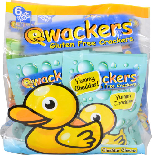 Qwackers Crackers Gluten Free Cheddar Cheese -- 6 Packs