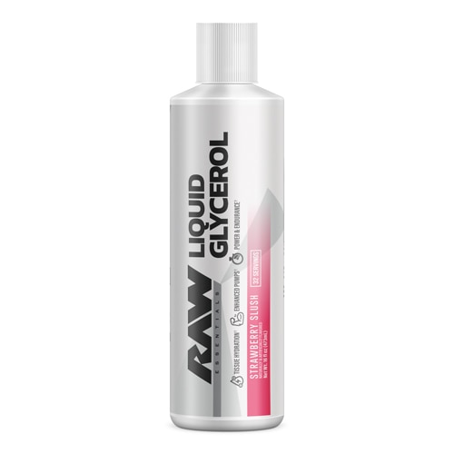 RAW Nutrition Essentials Liquid Glycerol - For Power Endurance Tissue Hydration Strawberry Slush