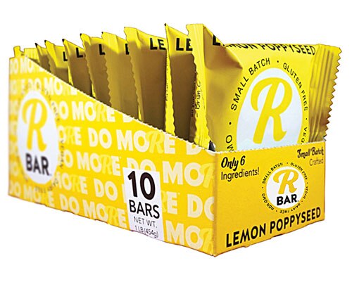 RBar Energy Bars Gluten Free Vegan Lemon Poppyseed -- 10 Bars