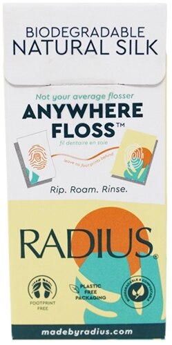 Radius Anywhere Floss - Biodegradable Silk Unflavored -- 20 Sachets