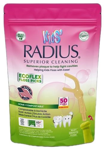 Radius EcoFlex Kids Floss Picks Compostable Bubblegum
