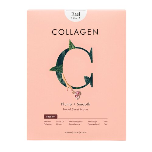 Rael Beauty Collagen Facial Sheet Masks -- 5 Masks