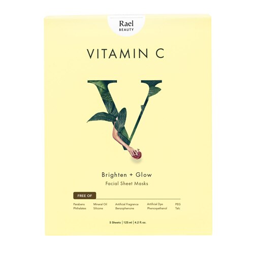 Rael Beauty Vitamin C Facial Sheet Masks -- 5 Masks