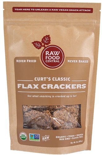 Raw Food Central Organic Flax Crackers Gluten Free Curt's Classic -- 3 oz