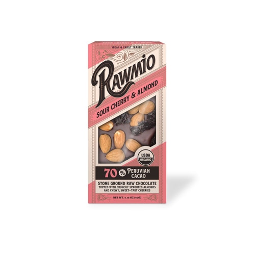 Rawmio Organic Raw Chocolate Bark Sour Cherry & Almond -- 1.76 oz