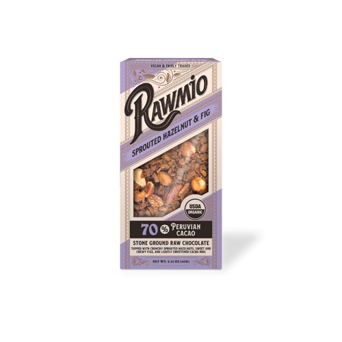 Rawmio Organic Raw Chocolate Bark Sprouted Hazelnut & Fig -- 1.76 oz