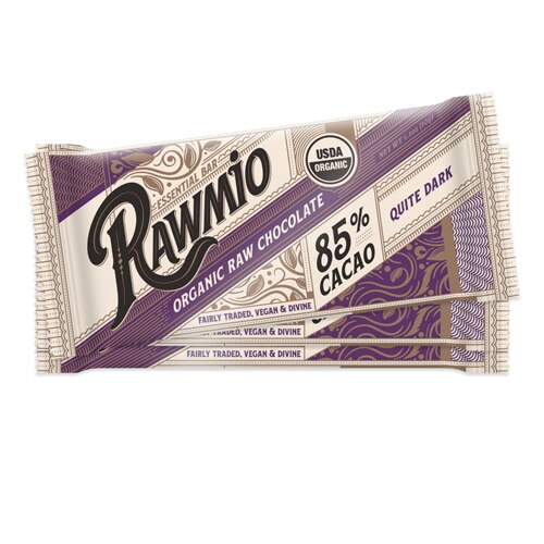Rawmio Organic Raw Chocolate Essential Bar 85% Cacao Quite Dark Chocolate -- 1.1 oz Each / Pack of 3