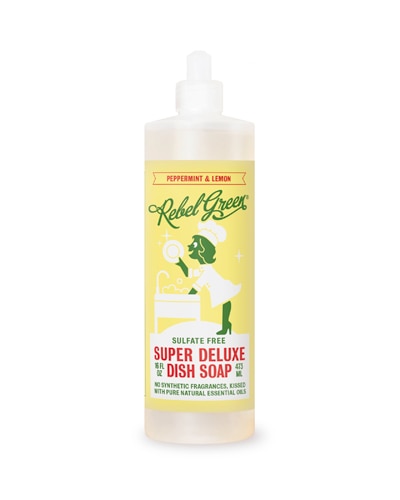 Rebel Green Super Deluxe Dish Soap Peppermint &amp; Lemon -- 16 fl oz
