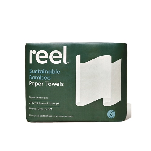 Reel Paper Towels 100% Bamboo Tree-Free 2-Ply 135 Sheet Roll