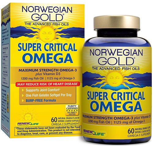 Renew Life Norwegian Gold® Adult Fish Oil - Super Critical Omega Fish Oil Supplement Natural Orange -- 60 Softgel Capsules