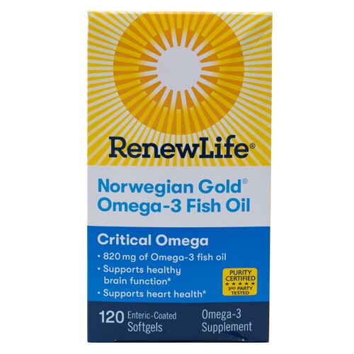 Renew Life Norwegian Gold® Omega-3 Fish Oil -- 120 Enteric Coated Softgels