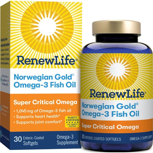 Renew Life Norwegian Gold Omega-3 Fish Oil Natural Orange -- 30 Enteric Coated Softgels