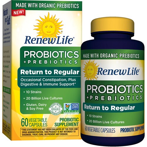 Renew Life Occasional Constipation Support -- 20 billion CFU - 60 Vegetarian Capsules