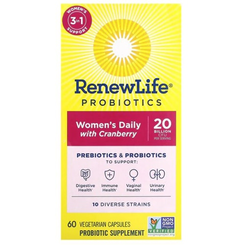 Renew Life Women's Daily Probiotics plus Organic Prebiotics -- 20 billion CFU - 60 Capsules