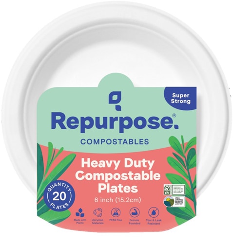 Repurpose Compostable Plates 6 inch White