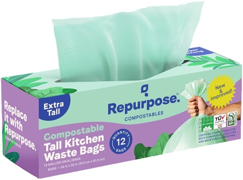 Buy Compostable Certified Tall Kitchen Trash Bags (13 Gallon x 50