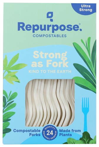 Repurpose Plant-Based High Heat Utensils Forks -- 24 Utensils