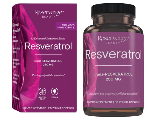 Reserveage Beauty Resveratrol -- 250 mg - 60 Veggie Capsules