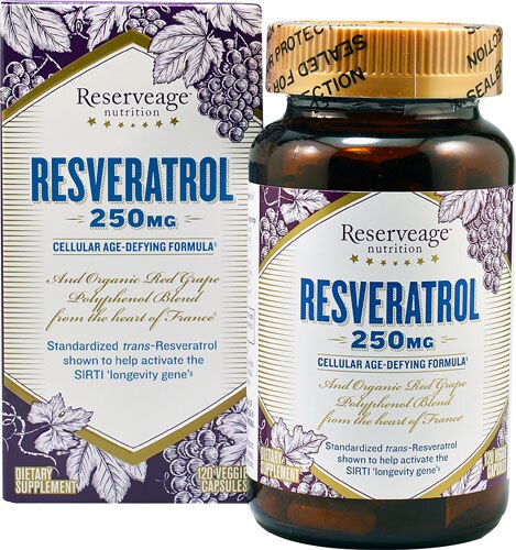Reserveage Nutrition Resveratrol -- 250 mg - 120 Veggie Caps