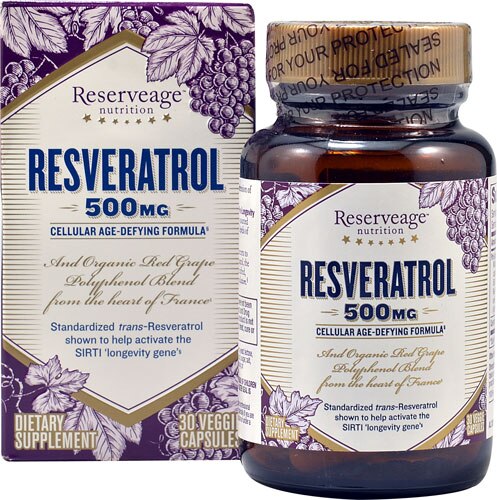 Reserveage Nutrition Resveratrol -- 500 mg - 30 Veggie Caps
