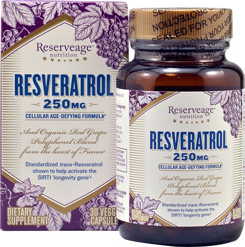 Reserveage Nutrition Resveratrol -- 250 mg - 30 Veggie Caps