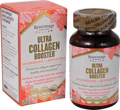 Reserveage Nutrition Ultra Collagen Booster™ w/ Dermaval™ &amp; Resveratrol -- 90 Capsules