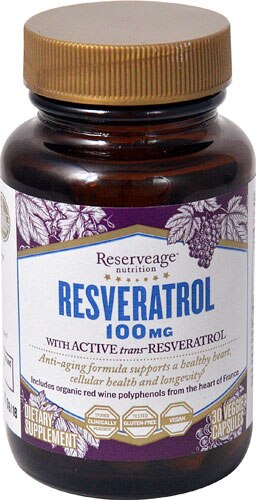 Reserveage Resveratrol -- 100 mg - 30 Veggie Capsules