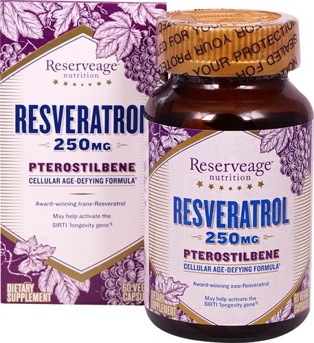 Reserveage Resveratrol with Pterostilbene -- 250 mg - 60 Veggie Caps