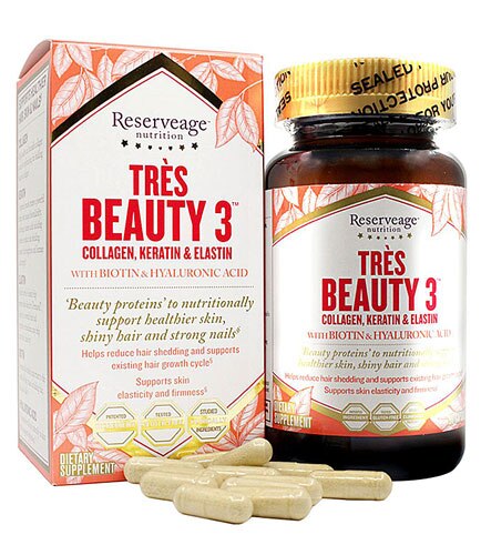 Reserveage Tres Beauty 3™ Collagen, Keratin &amp; Elastin -- 90 Capsules
